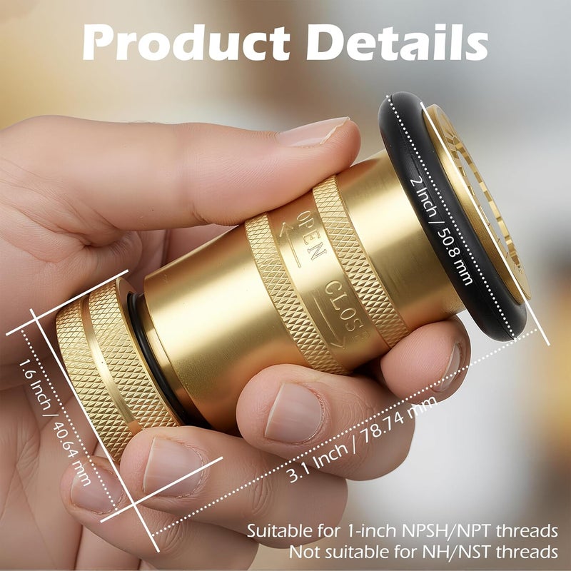 Mefape 1.5" NH/NST Fire Hose Nozzle, Brass Fire Equipment Spray Jet Fog Nozzle, Max. 100psi - Image 2